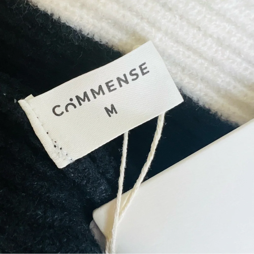 COMMENSE Miss Paris Stripe Two Piece Knit Skirt Set, Black White Size M - Picture 9 of 9